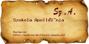 Szokola Apollónia névjegykártya